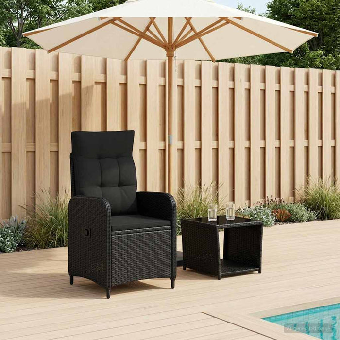 Set de lounge pentru grădină 2 buc. Negru WALTI