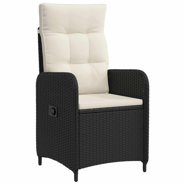 Set de lounge pentru grădină 3 buc. Negru și Alb crem WALTI