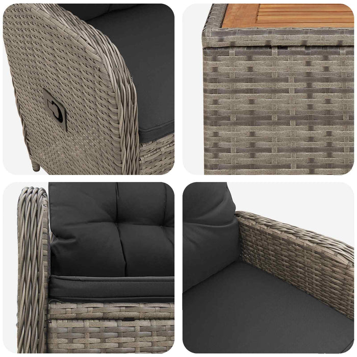 Set de lounge pentru grădină 2 buc. Gri deschis și gri închis WALTI