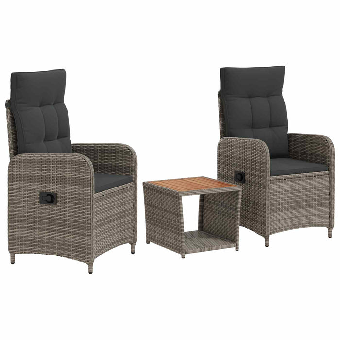 Set de lounge pentru grădină 3 buc. Gri deschis și gri închis WALTI