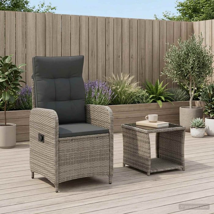 Set de lounge pentru grădină 2 buc. Gri și gri închis WALTI