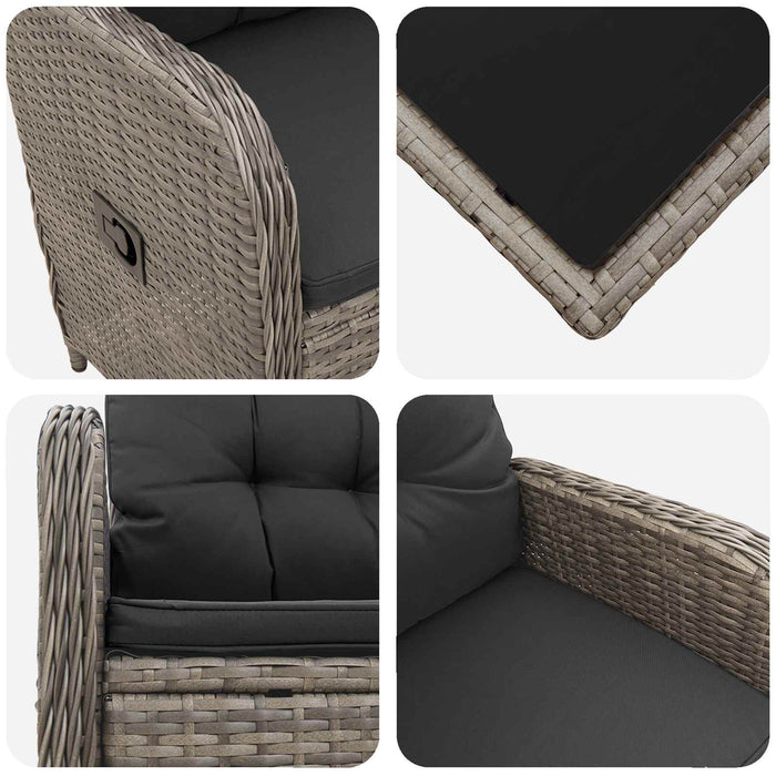 Set de lounge pentru grădină 3 buc. Gri și gri închis WALTI