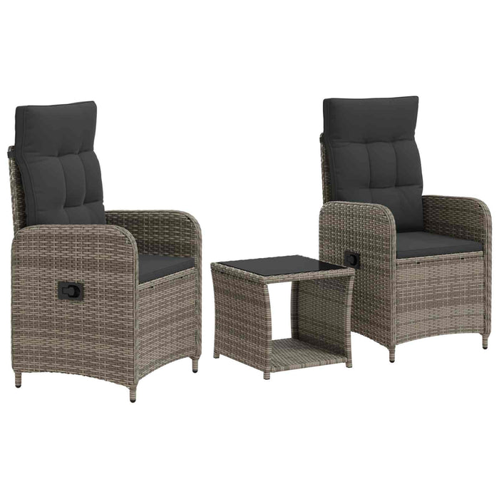Set de lounge pentru grădină 3 buc. Gri și gri închis WALTI