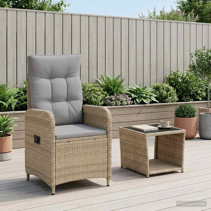 Set de lounge pentru grădină 2 buc. Beige și gri deschis WALTI