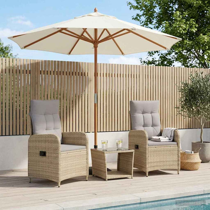 Set de lounge pentru grădină 3 buc. Beige și gri deschis WALTI