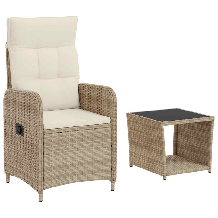 Set de lounge pentru grădină 2 buc. Bej și alb crem WALTI