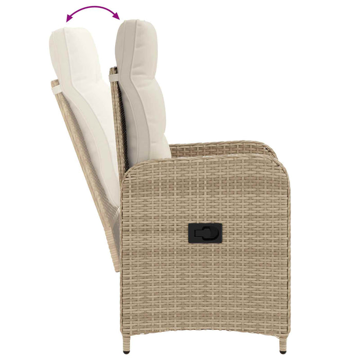 Set de lounge pentru grădină 3 buc. Bej și alb crem WALTI