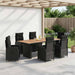 Set dining pentru exterior 7 buc. Negru poliratan - WALTI WALTI