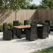Set dining pentru exterior 7 buc. Negru poliratan - WALTI WALTI