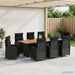 Set dining pentru exterior 9 buc. Negru poliratan - WALTI WALTI