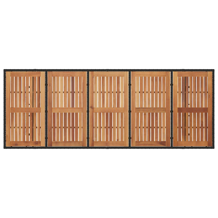 Set dining pentru exterior 9 buc. Negru și Turcoaz poliratan WALTI
