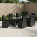 Set dining pentru exterior 7 buc. Negru poliratan - WALTI WALTI