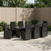 Set dining pentru exterior 9 buc. Negru poliratan - WALTI WALTI