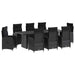 Set dining pentru exterior 9 buc. Negru poliratan - WALTI WALTI