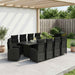 Set dining pentru exterior 11 buc. Negru poliratan - WALTI WALTI