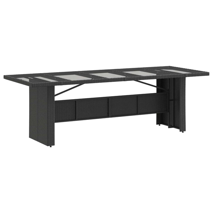 Set dining pentru exterior 9 buc. Negru și Turcoaz poliratan WALTI