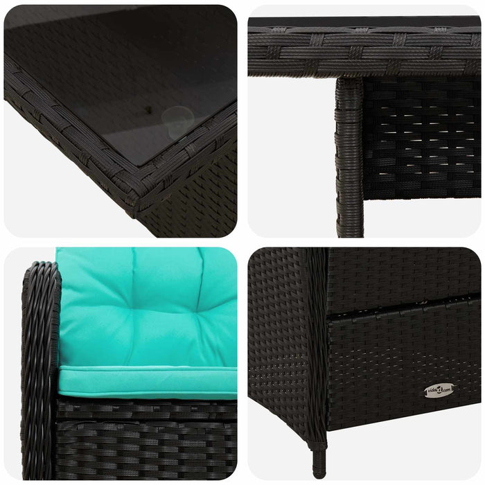 Set dining pentru exterior 3 pcs poliratan WALTI