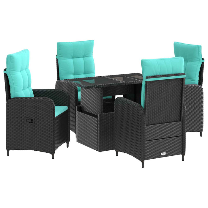 Set dining pentru exterior 5 pcs poliratan WALTI