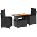 Set dining pentru exterior 3 pcs Negru - WALTI WALTI
