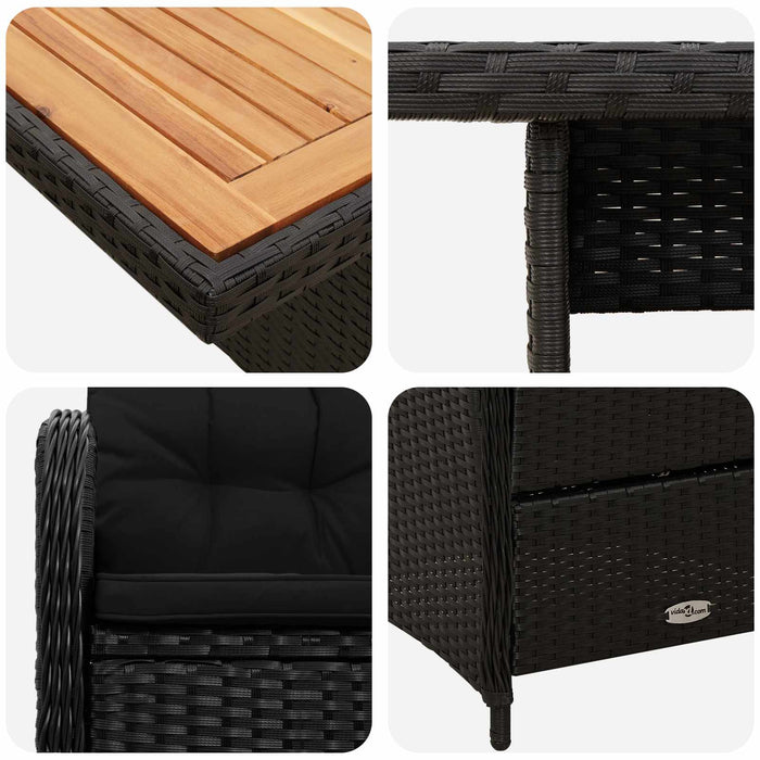 Set dining pentru exterior 5 pcs Negru WALTI