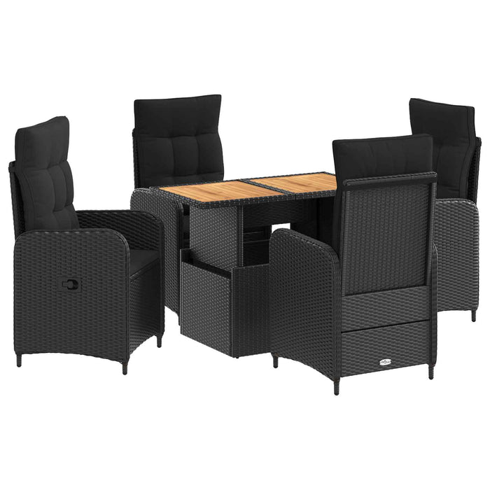 Set dining pentru exterior 5 pcs Negru WALTI