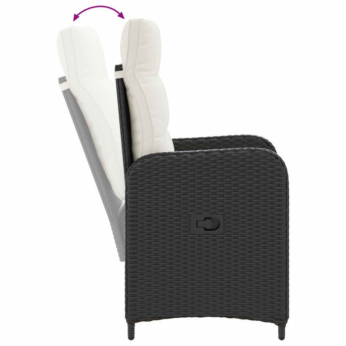 Set dining pentru exterior 3 pcs Negru și Alb crem WALTI