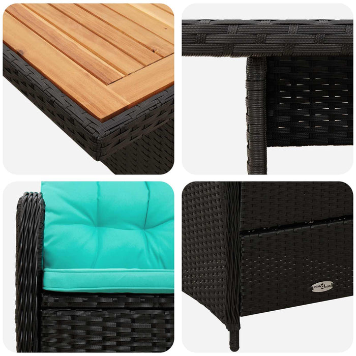Set dining pentru exterior 3 pcs poliratan WALTI