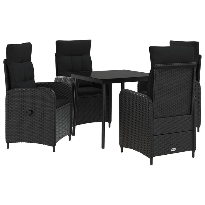 Set masă de canapea cu pernă cu pernă 5 pcs Negru - WALTI WALTI