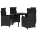 Set masă de canapea cu pernă cu pernă 5 pcs Negru - WALTI WALTI
