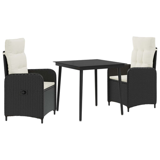 Set masă de canapea cu pernă cu pernă 3 pcs Negru și Alb crem - WALTI WALTI