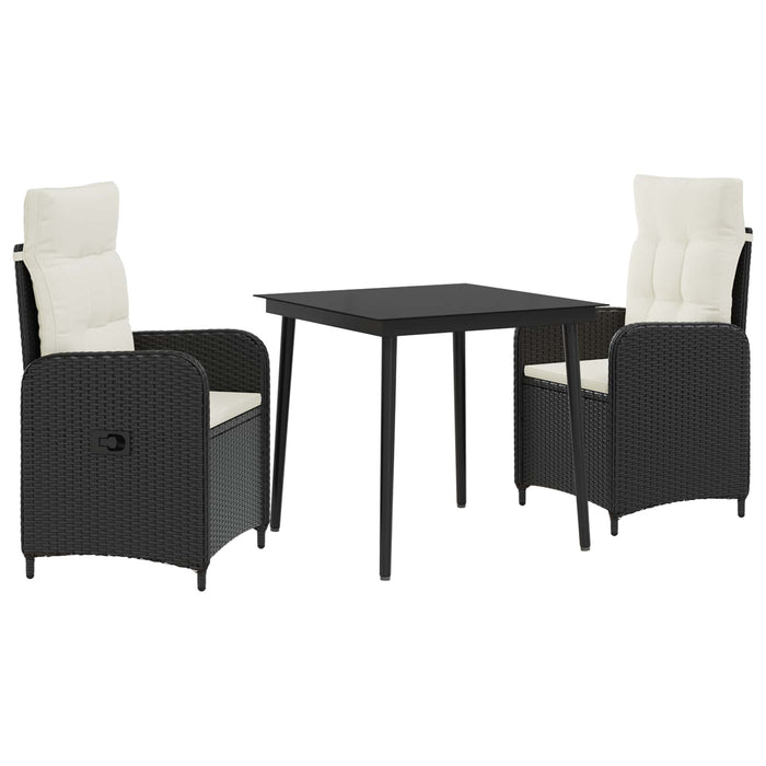 Set masă de canapea cu pernă cu pernă 3 pcs Negru și Alb crem WALTI