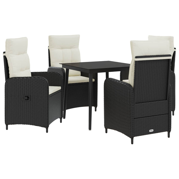 Set masă de canapea cu pernă cu pernă 5 pcs Negru și Alb crem WALTI