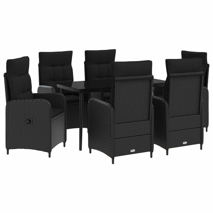 Set masă de canapea cu pernă cu pernă 7 pcs Negru WALTI