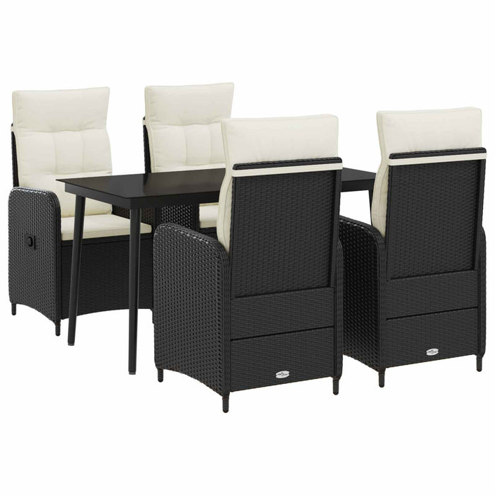 Set masă de canapea cu pernă cu pernă 5 pcs Negru și Alb crem WALTI