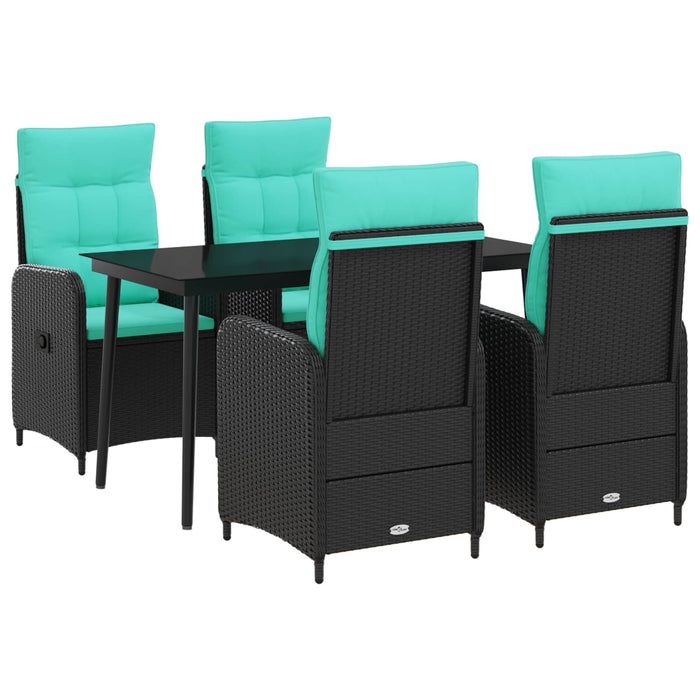 Set masă de canapea 5 pcs Rattan PE și oțel acoperit cu pulbere WALTI