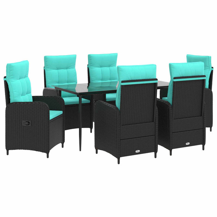 Set masă de canapea 7 pcs Rattan PE și oțel acoperit cu pulbere WALTI