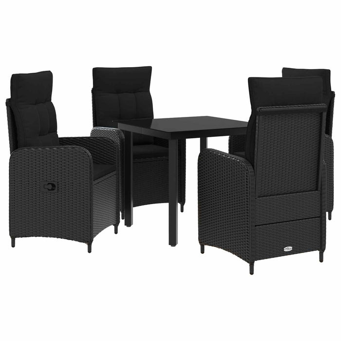 Set masă de canapea cu pernă cu pernă 5 pcs Negru WALTI