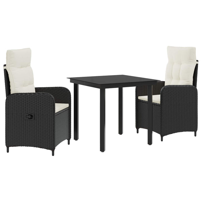 Set masă de canapea cu pernă cu pernă 3 pcs Negru și Alb crem WALTI