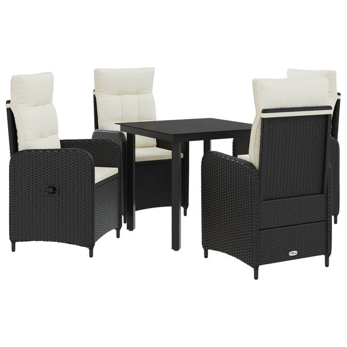 Set masă de canapea cu pernă cu pernă 5 pcs Negru și Alb crem WALTI