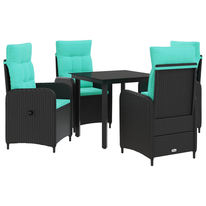 Set masă de canapea 5 pcs Rattan PE și oțel acoperit cu pulbere WALTI