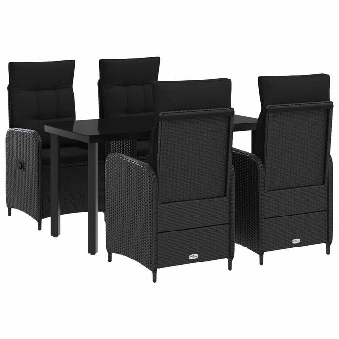 Set masă de canapea cu pernă cu pernă 5 pcs Negru WALTI