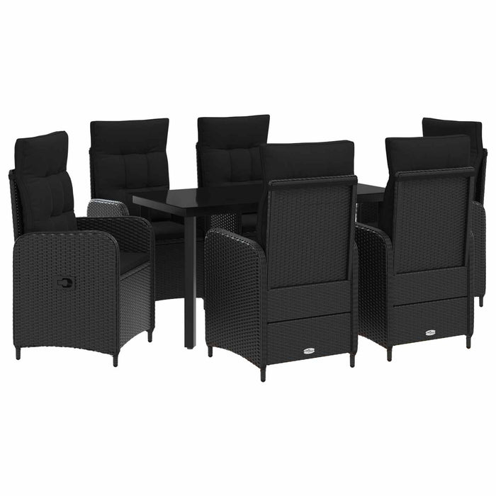 Set masă de canapea cu pernă cu pernă 7 pcs Negru WALTI