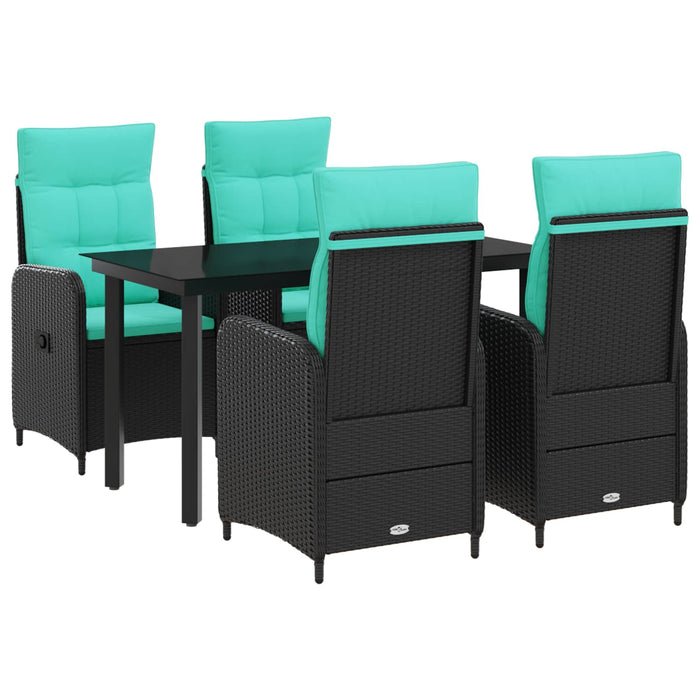 Set masă de canapea 5 pcs Rattan PE și oțel acoperit cu pulbere WALTI