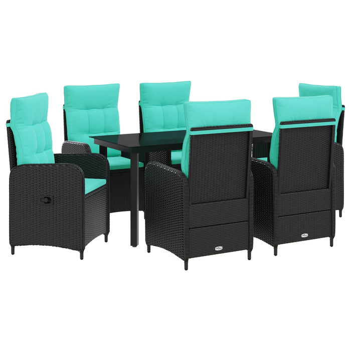Set masă de canapea 7 pcs Rattan PE și oțel acoperit cu pulbere WALTI