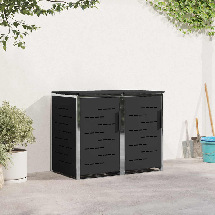 Depozitare pentru Containere cu Roți Negru Oţel inoxidabil WALTI