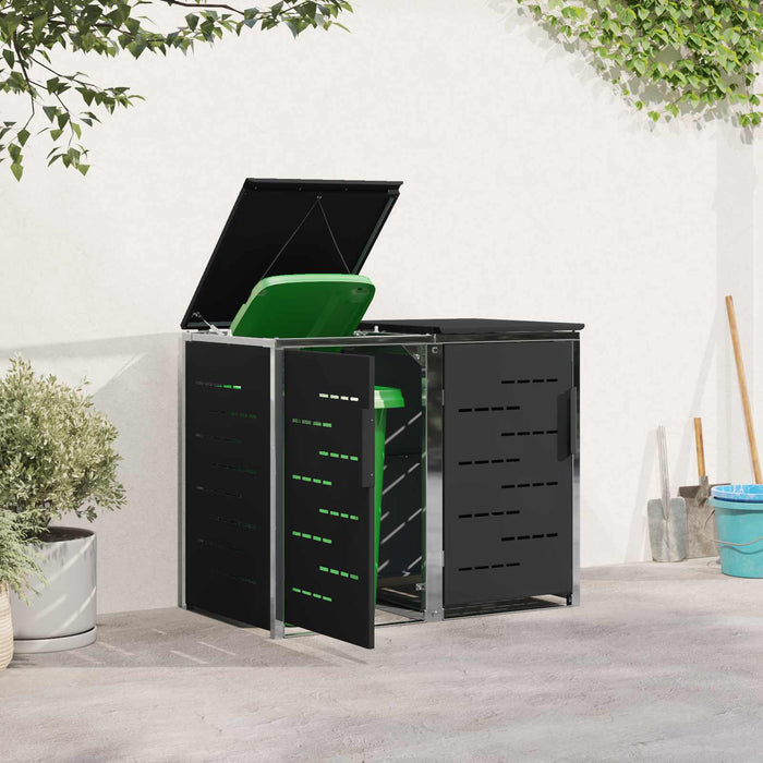 Depozitare pentru Containere cu Roți Negru Oţel inoxidabil WALTI
