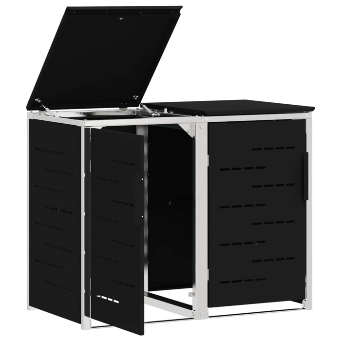 Depozitare pentru Containere cu Roți Negru Oţel inoxidabil WALTI