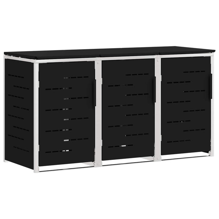 Depozitare pentru Containere cu Roți Negru Oţel inoxidabil WALTI