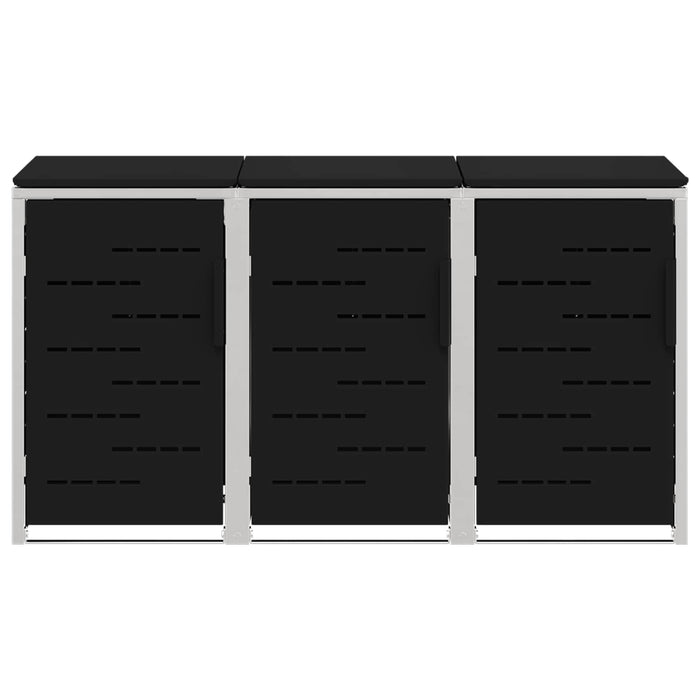 Depozitare pentru Containere cu Roți Negru Oţel inoxidabil WALTI