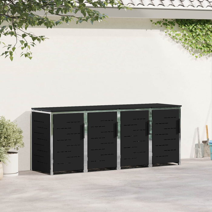 Depozitare pentru Containere cu Roți Negru Oţel inoxidabil WALTI